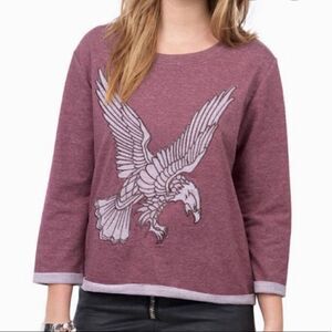 TOBI Fly Like An Eagle Heather Burgundy Sweater-S